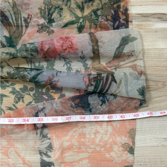 Anthropologie High-Low Tulle Women Garden Floral Watercolor Size6 Romantic Skirt - Picture 11 of 13